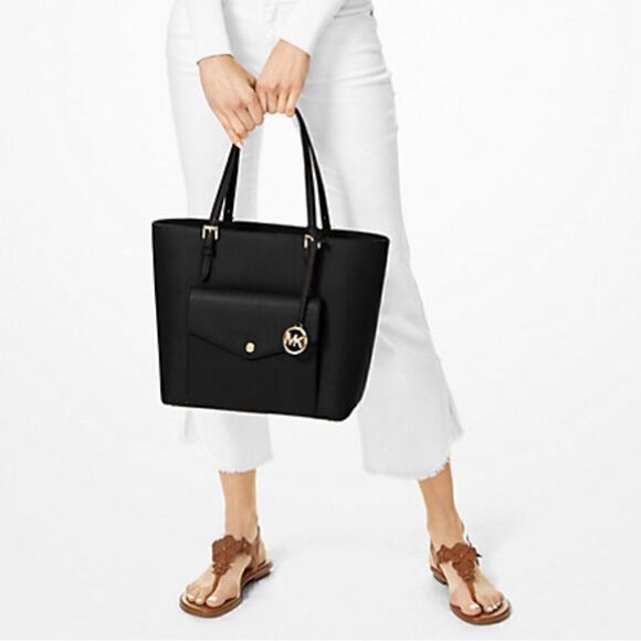 Michael Kors Jet Set Large Leather Pocket Tote - Picture 16 of 16